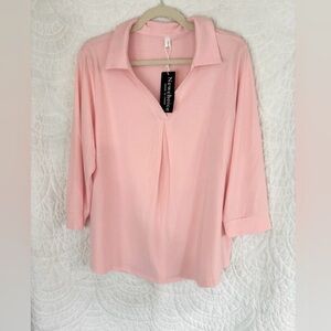 New Choice Soft Pink Blouse NWT LARGE